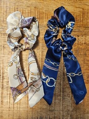 Upcycled Twilly Ribbon Scrunchie